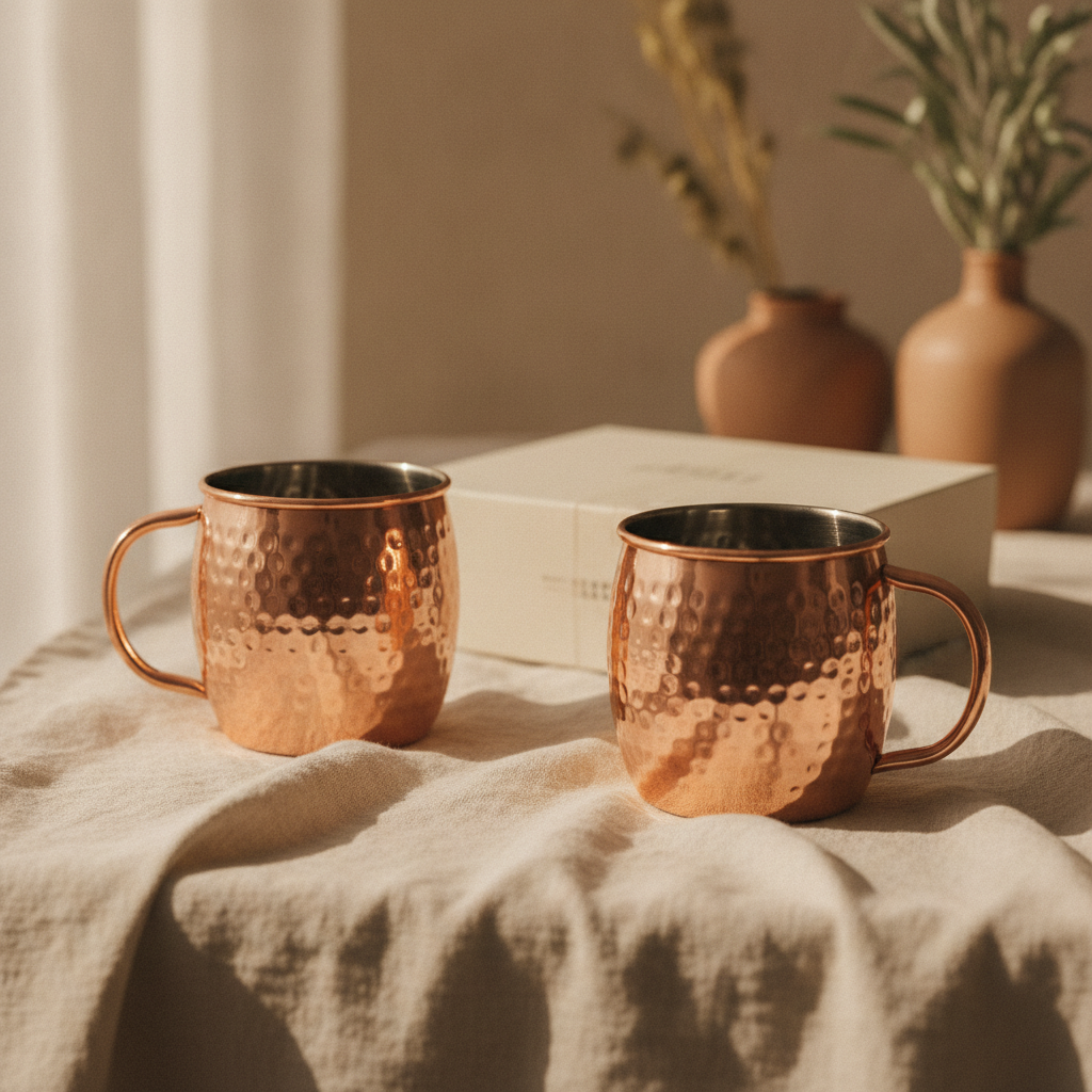 Copper Mule Mug Pair