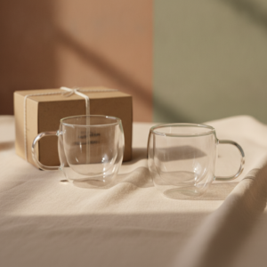 Double-Wall Glass Mug Set
